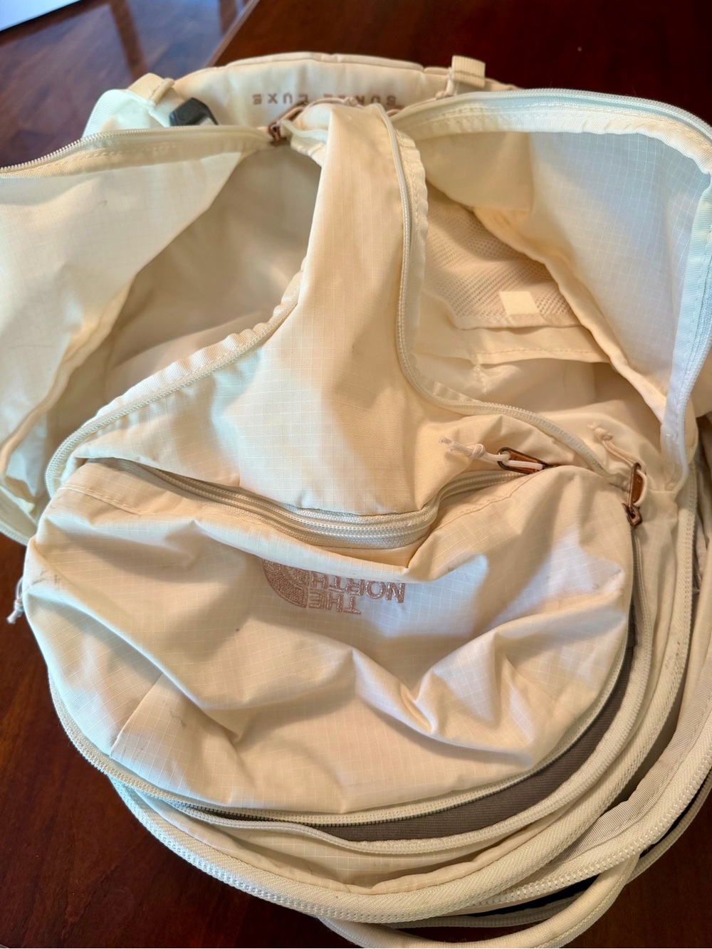 The North Face Surge Luxe Backpack – White/Rose Gold | Originally $160 Retail - Picture 10 of 14